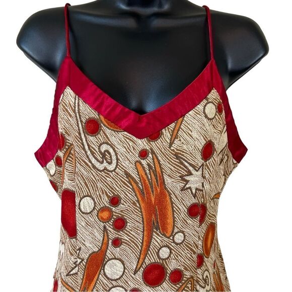 Rare Vintage 90s Retro Y2K Abstract Stretchy Spaghetti Strap Mini Dress - Picture 2 of 15